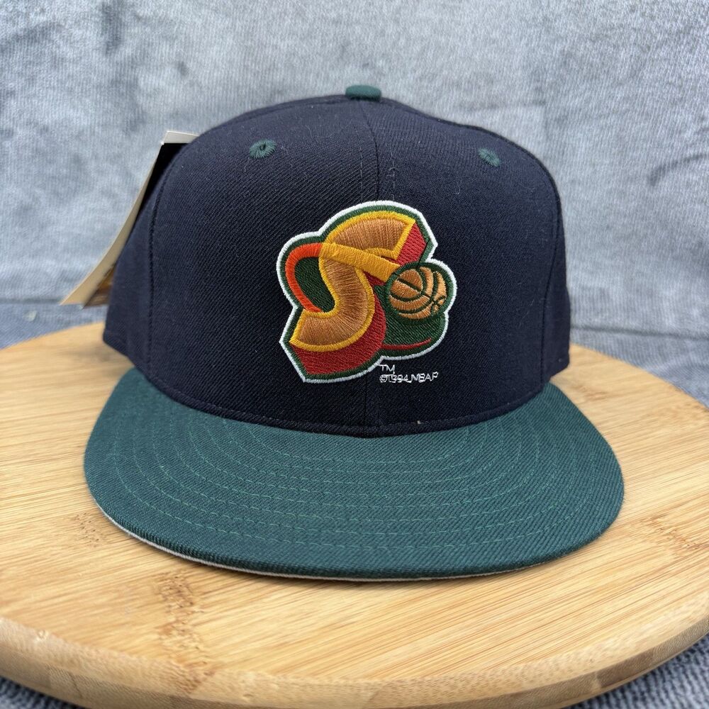 Seattle Supersonics Vtg Hat Cap Fitted Men 7 NBA Wool New Era 90s 5950 Pro Model